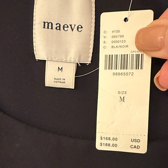 NWT MAEVE BRAND Elegant Black Pleated Dress w/ belted waist Size M - Picture 5 of 6